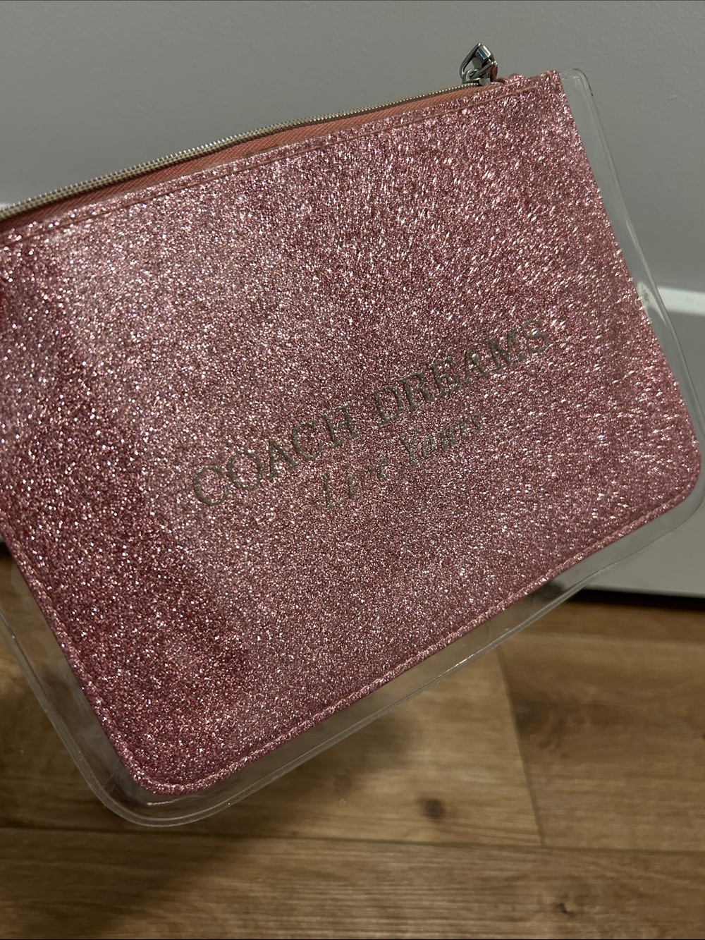 Coach Dreams Glitter Cosmetic Pouch - Rose Pink